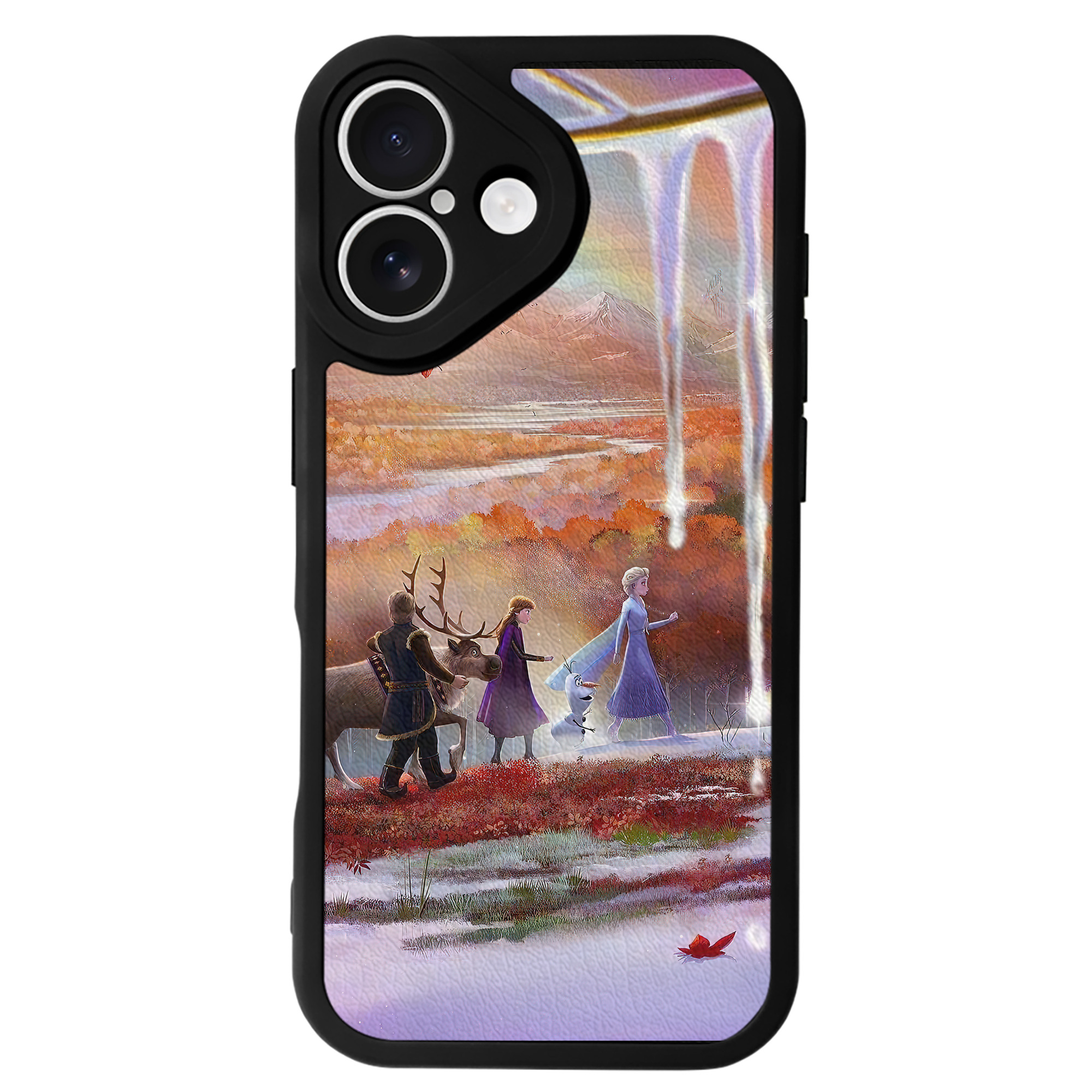 （画像用） アナと雪の女王 アンナ エルサ Frozen Anna Elsa 【iPhone 16シリーズ対応】シリコンスマホケース（レザー調） 材質：シリコン